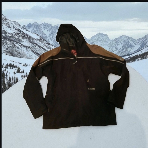 Liquid Snowboard jacket.  black hooded warm stylish winter performance coat sz M - Picture 1 of 11